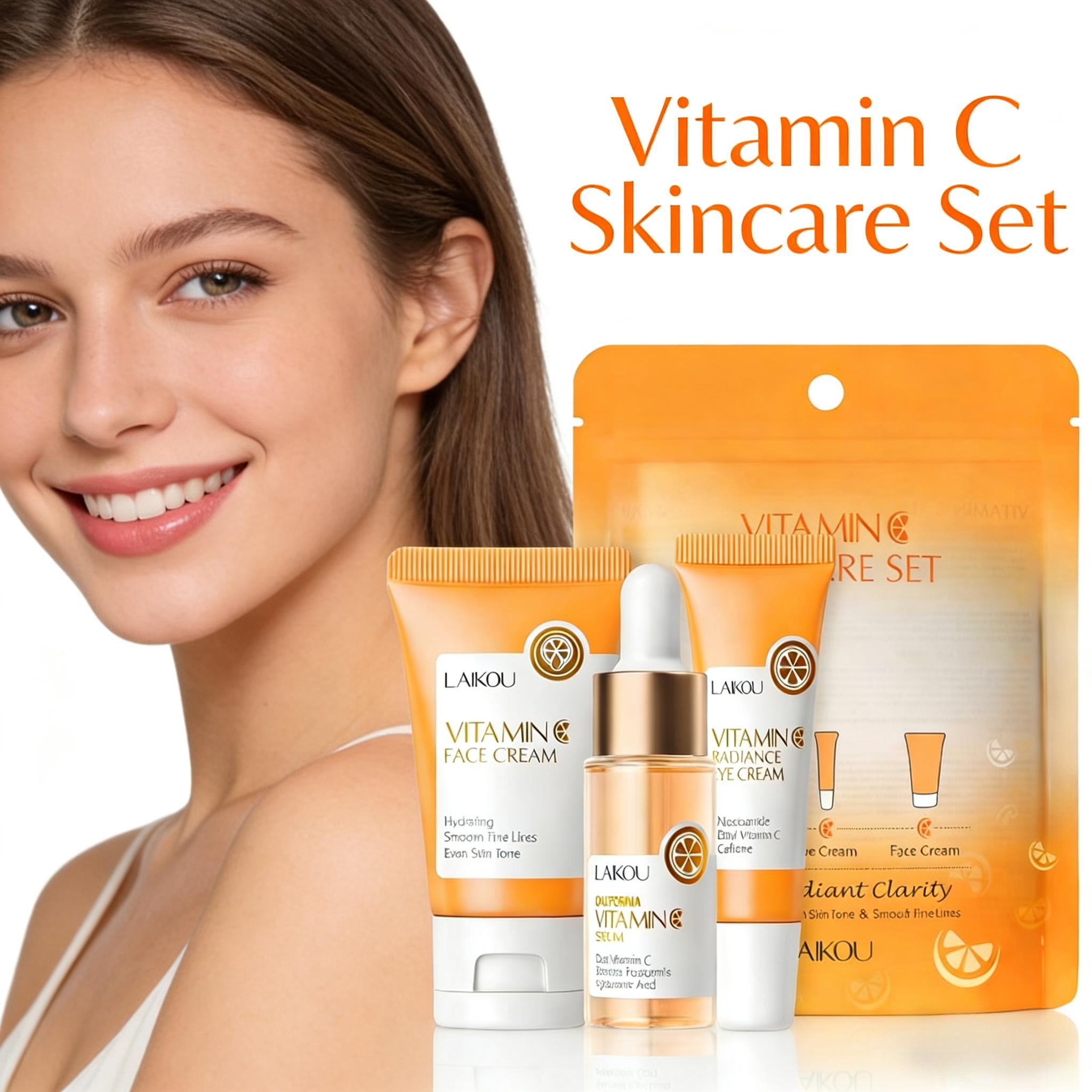 Caffeine Eye Serum - LAIKOU 3pcs/set Skin Care Set Vitamin