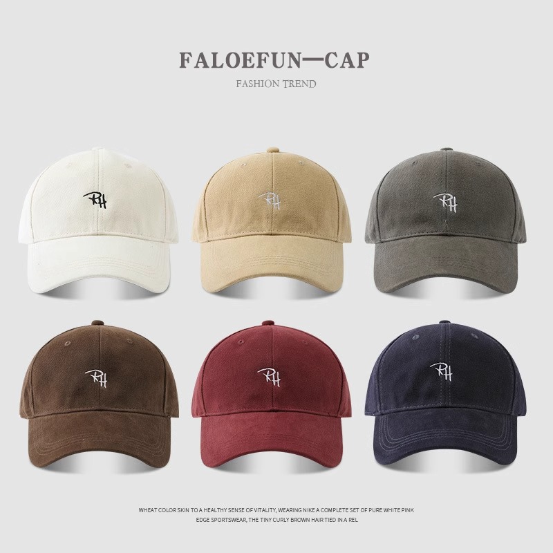 Skincare Rh - Korean Style RH Letter Embroidery Baseball