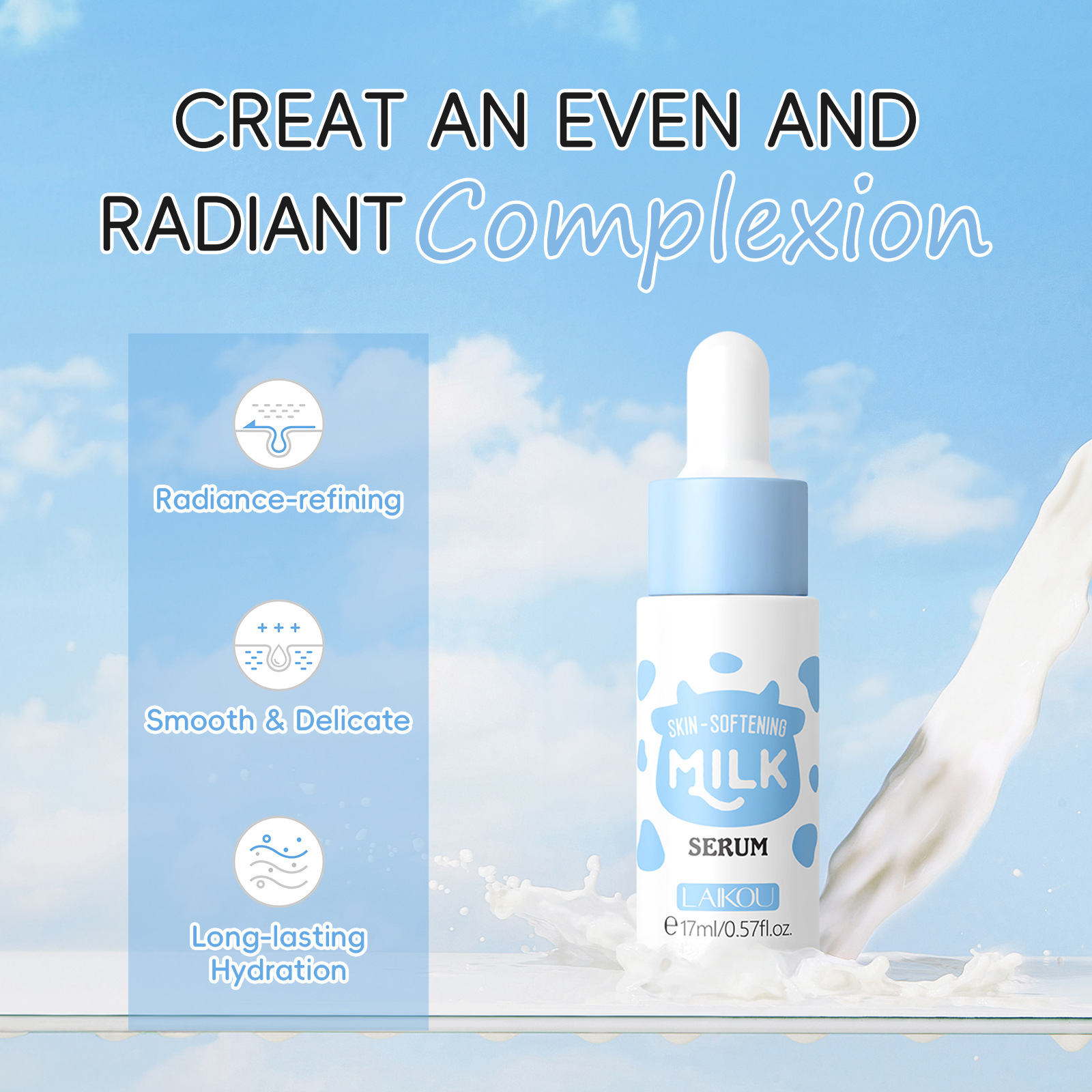 LAIKOU Milk Serum Facial Brigh - Skincare Oily Skin ulasan dan harga
