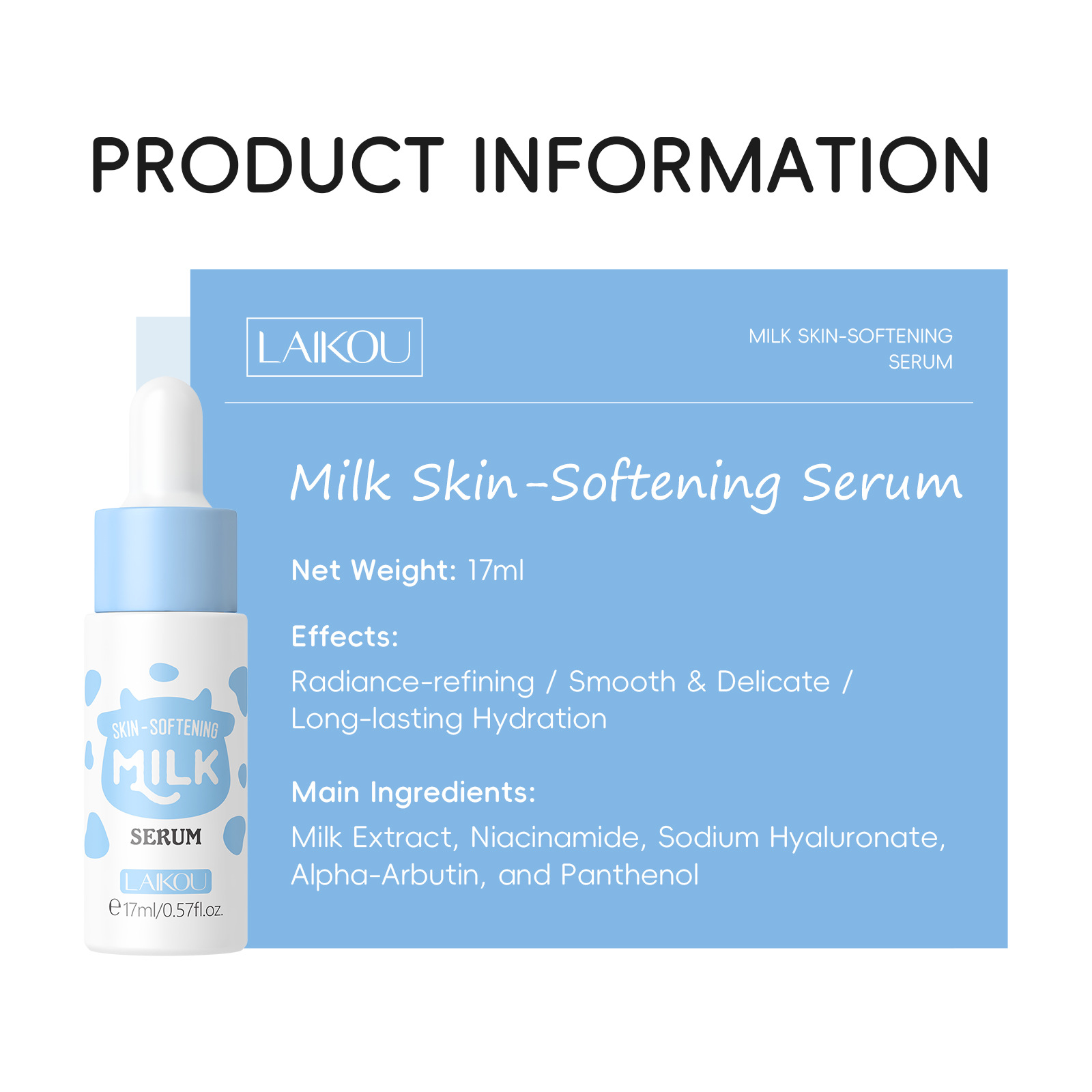 LAIKOU Milk Serum Facial Brigh - Skincare Oily Skin ulasan dan harga