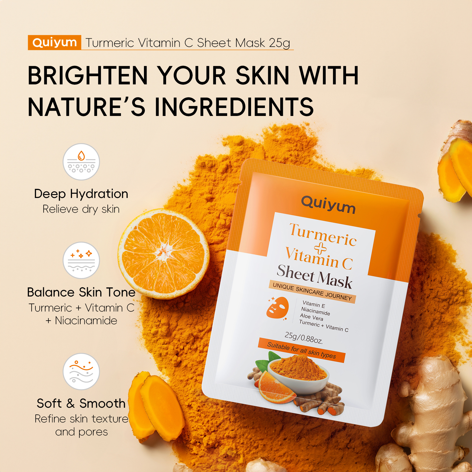 QUIYUM 13Pcs Turmeric Vitamin  - Skincare Vitamin C ulasan dan harga