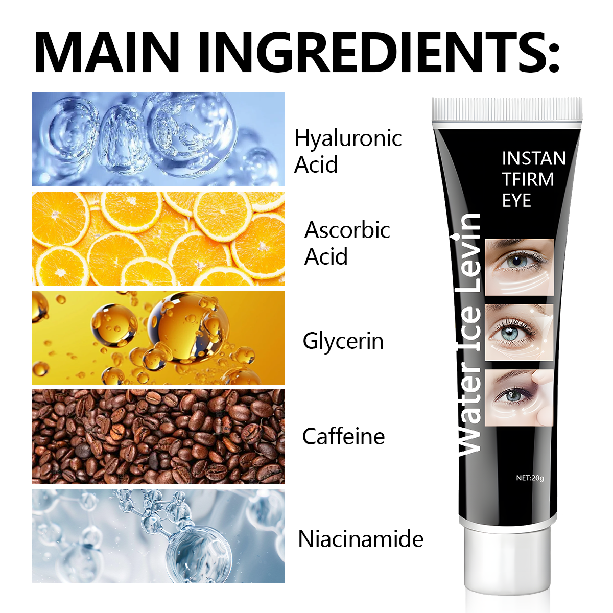 Instant Firming Eye Cream Ligh - Caffeine Eye Serum ulasan dan harga