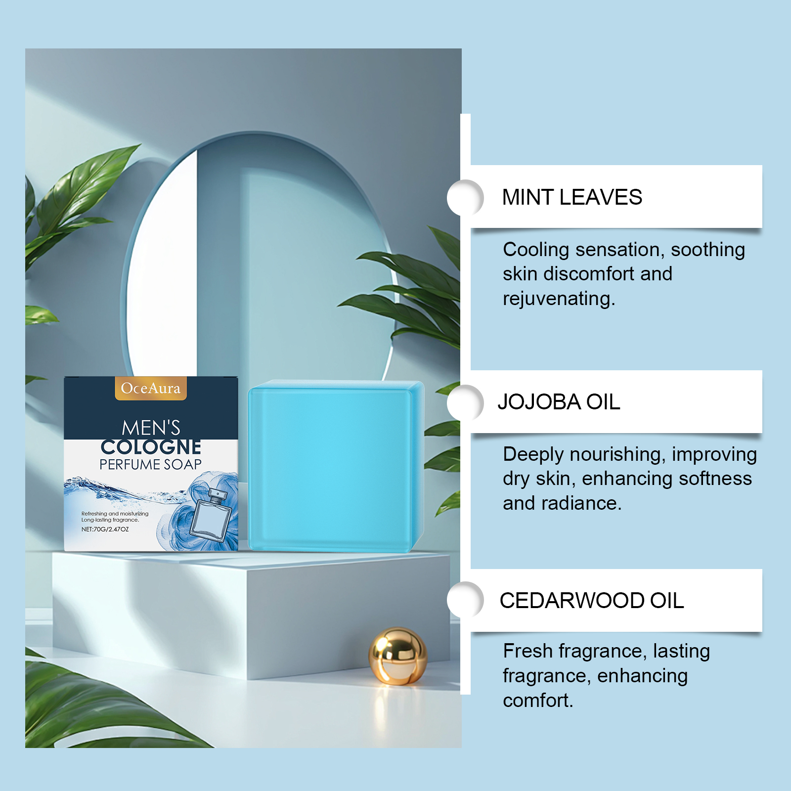 OceAura Men's Perfume Bath Soa - Skincare Oily Skin ulasan dan harga