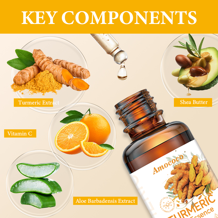 Amococo 2/3pcs Turmeric Serum  - Skincare Vitamin C ulasan dan harga