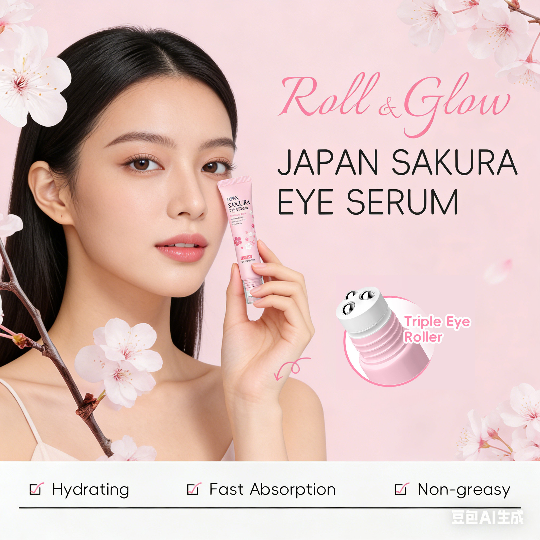 LAIKOU Japan Sakura Eye Serum  - Caffeine Eye Serum ulasan dan harga