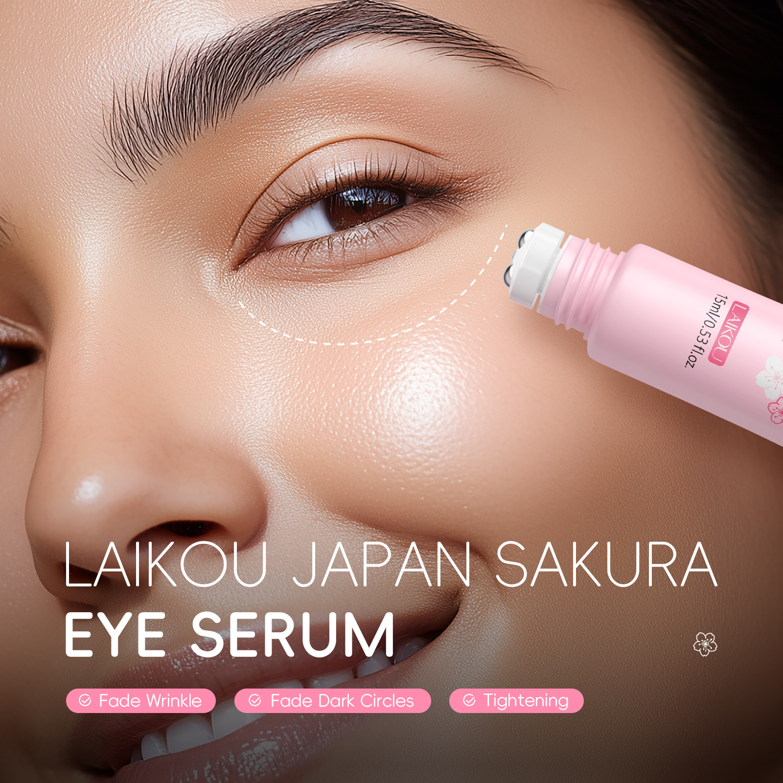 LAIKOU Japan Sakura Eye Serum  - Caffeine Eye Serum ulasan dan harga
